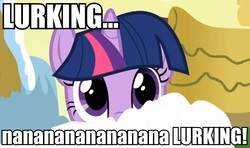 Size: 960x567 | Tagged: safe, twilight sparkle, g4, batman, female, image macro, lurking, solo, text