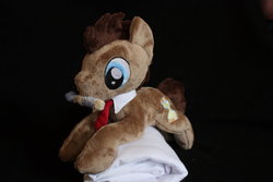 Size: 1024x683 | Tagged: safe, artist:siora86, doctor whooves, time turner, g4, irl, photo, plushie, solo, sonic screwdriver