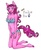 Size: 498x605 | Tagged: safe, artist:piggums, pinkie pie, earth pony, anthro, g4, belly button, bikini, blushing, cleavage, clothes, female, solo, swimsuit, traditional art