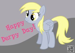 Size: 1061x753 | Tagged: safe, artist:makintosh91, derpy hooves, pegasus, pony, g4, female, mare, postcard, qr code, solo, vector