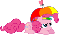Size: 900x531 | Tagged: safe, artist:makintosh91, pinkie pie, earth pony, pony, g4, female, hat, simple background, solo, transparent background, umbrella hat, vector