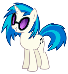 Size: 856x934 | Tagged: safe, artist:makintosh91, dj pon-3, vinyl scratch, pony, unicorn, g4, cutie mark, female, hooves, horn, mare, simple background, smiling, solo, sunglasses, teeth, transparent background, vector