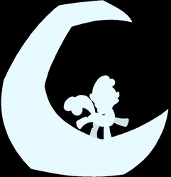 Size: 878x909 | Tagged: safe, artist:makintosh91, sweetie belle, g4, crescent moon, female, lullaby, moon, silhouette, solo, tangible heavenly object, vector