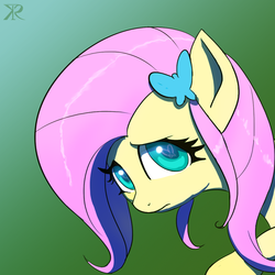 Size: 700x700 | Tagged: safe, artist:grissaecrim, fluttershy, g4, female, hairclip, looking at you, portrait, solo