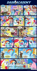 Size: 1155x2209 | Tagged: safe, artist:sorcerushorserus, brolly, derpy hooves, doctor whooves, dumbbell, firefly, fluttershy, lemon hearts, mulia mild, rainbow dash, spring melody, sprinkle medley, surprise, time turner, whitewash, oc, donkey, pegasus, pony, comic:dash academy, g1, g4, adoraprise, bag, brollybetes, brollyshy, clothes, colt, comic, cupcake, cute, dashabetes, derpabetes, douchebag, dumbdash, female, filly, filly rainbow dash, filly surprise, flyabetes, food, g1 to g4, generation leap, hat, male, mare, mouth hold, ponyville, santa hat, scarf, shipping, shyabetes, snow, stallion, straight, winter, younger