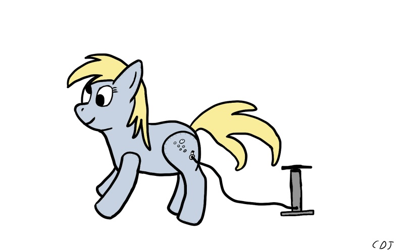 #413396 - safe, artist:cdj, derpy hooves, inflatable pony, pegasus ...