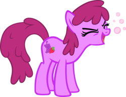 Size: 2034x1574 | Tagged: safe, artist:kalyandra, berry punch, berryshine, earth pony, pony, g4, bubble, burp, drunk bubbles, female, flutteryay, simple background, solo, transparent background, vector, yay