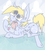 Size: 561x619 | Tagged: safe, artist:dr-idiot, derpy hooves, pegasus, pony, g4, dirty, female, flower, mare, solo, tongue out, wat