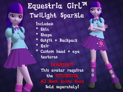 Size: 1602x1200 | Tagged: safe, twilight sparkle, equestria girls, g4, avatar, second life