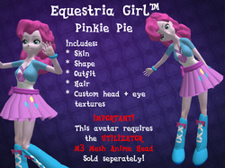 Size: 1602x1200 | Tagged: safe, pinkie pie, equestria girls, g4, avatar, second life