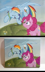 Size: 750x1200 | Tagged: dead source, safe, artist:thepingaslord, pinkie pie, rainbow dash, g4, acrylic painting, painting, traditional art