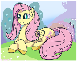 Size: 2026x1606 | Tagged: safe, artist:blindcoyote, fluttershy, g4, female, hooves, solo, unshorn fetlocks