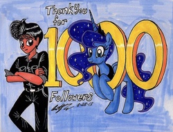 Size: 1280x973 | Tagged: safe, artist:newyorkx3, princess luna, human, g4, milestone, traditional art