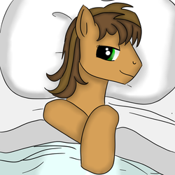 Size: 900x900 | Tagged: safe, oc, oc only, pony, bedroom eyes, male, morning, pillow, sleeping, solo, stallion, steel, strings