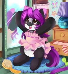 Size: 850x919 | Tagged: safe, artist:ende26, oc, oc only, oc:vissy, pony, baby, baby pony, cute, diaper, filly, ocbetes, poofy diaper