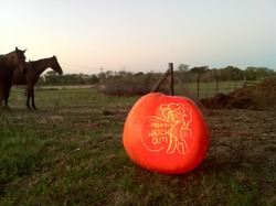 Size: 1280x956 | Tagged: safe, pinkie pie, horse, g4, craft, customized toy, halloween, holiday, irl, jack-o-lantern, photo, pumpkin