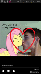 Size: 720x1280 | Tagged: safe, fluttershy, human, g4, heart, irl, irl human, kissing, photo, waifu