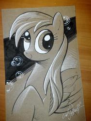 Size: 1024x1365 | Tagged: safe, artist:andy price, derpy hooves, pegasus, pony, g4, female, mare, portrait, solo, traditional art