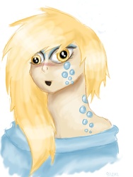 Size: 2736x3648 | Tagged: safe, artist:siinys, derpy hooves, human, g4, eyeshadow, female, humanized, makeup, nightmare fuel, solo