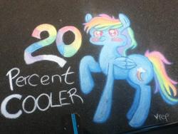 Size: 960x720 | Tagged: safe, rainbow dash, g4, chalk, chalk drawing, female, photo, solo, street art, traditional art