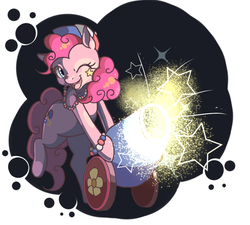 Size: 1000x900 | Tagged: safe, artist:idrawweeklypony, pinkie pie, g4, female, glowing, necklace, partillery, party cannon, solo