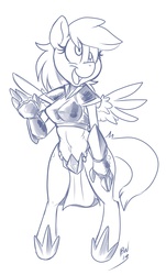 Size: 1780x2947 | Tagged: safe, artist:bluntwhiskey, derpy hooves, anthro, g4, armor, epic derpy, female, solo, unconvincing armor