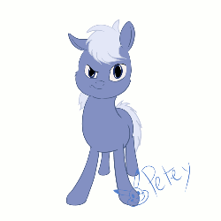 Size: 500x500 | Tagged: safe, artist:pikapetey, animated, background pony, eye bulging, frame by frame, puffy cheeks, solo, squee, traditional animation
