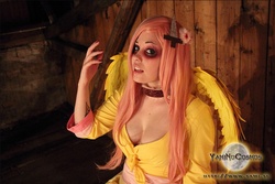 Size: 900x600 | Tagged: safe, artist:yaminocosmos, fluttershy, human, .mov, shed.mov, g4, cleavage, cosplay, female, irl, irl human, photo, pony.mov, solo