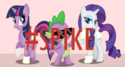 Size: 1909x1028 | Tagged: safe, artist:flare-chaser, rarity, spike, twilight sparkle, dragon, g4, blurred lines, female, hashtag, male, mare, parody, robin thicke, spike gets all the mares, text