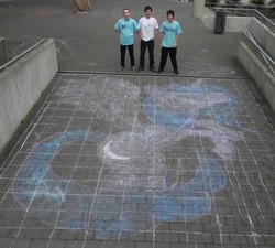 Size: 1000x901 | Tagged: source needed, safe, princess luna, human, g4, chalk, irl, irl human, photo, street art