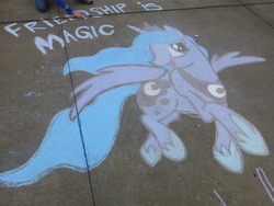 Size: 1280x960 | Tagged: source needed, safe, princess luna, g4, chalk, irl, photo, street art