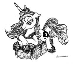 Size: 2577x2214 | Tagged: safe, artist:selenophile, princess luna, g4, female, monochrome, solo