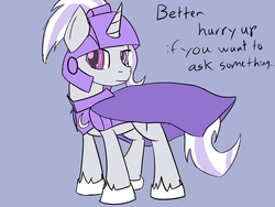 Size: 1024x768 | Tagged: safe, artist:ask-knighttrixie, trixie, pony, unicorn, g4, armor, ask, female, mare, solo, tumblr