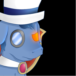 Size: 502x502 | Tagged: safe, artist:mariogamesandenemies, pony, count bleck, glowing eyes, hat, monocle, nintendo, paper mario, ponified, solo, super mario bros., super paper mario, top hat