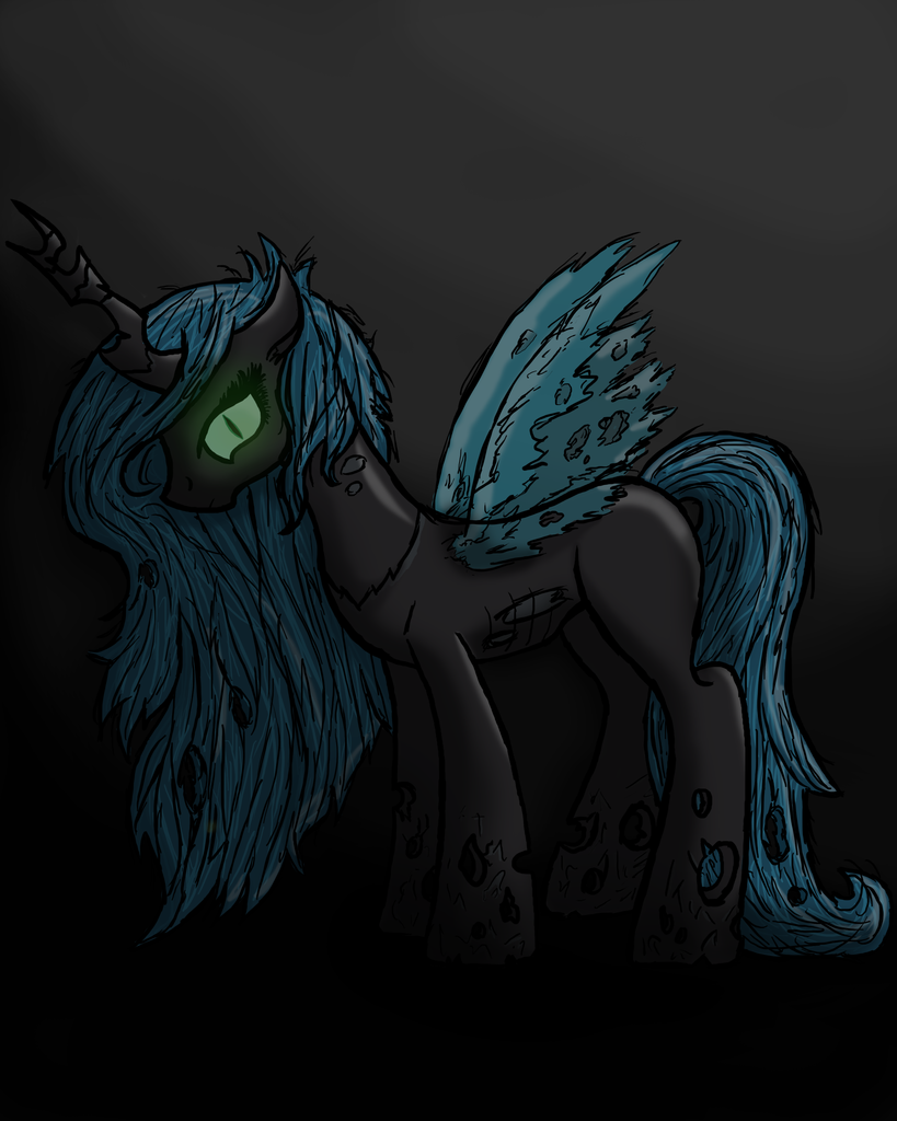 Safe Artist Inkrose Princess Celestia Changeling Changelingified Female