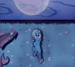 Size: 2220x2000 | Tagged: safe, artist:spectty, trixie, pony, unicorn, g4, female, mare, moon, solo, stargazing