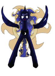 Size: 1700x2338 | Tagged: safe, artist:strange-coincidence, princess luna, comic:shapeless sun, g4, female, glowing eyes, solo