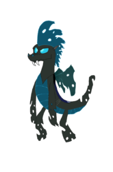 Size: 2050x3112 | Tagged: safe, artist:relight charge, fizzle, changeling, dragon, g4, changelingified, simple background, solo, teenaged dragon, transparent background