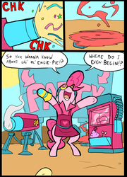 Size: 697x967 | Tagged: safe, artist:metal-kitty, pinkie pie, g4, comic, crossover, engie pie, engineer, engineer (tf2), meet the engineer, team fortress 2