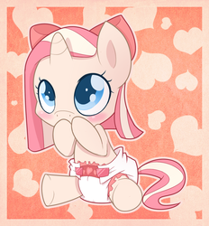 Size: 904x976 | Tagged: safe, artist:cuddlehooves, oc, oc only, oc:light sparkle, pony, baby, baby pony, diaper, foal, poofy diaper, solo