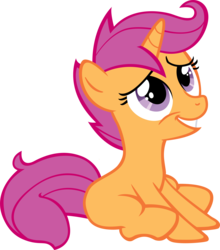 Size: 4956x5639 | Tagged: safe, artist:moongazeponies, artist:xzenocrimzie, scootaloo, pony, unicorn, g4, absurd resolution, female, race swap, simple background, solo, transparent background, unicorn scootaloo, vector