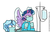 Size: 744x471 | Tagged: safe, artist:egophiliac, trixie, twilight sparkle, alicorn, pony, unicorn, tumblr:inconvenient trixie, g4, duo, female, gloves, inconvenient trixie, mare, rubber gloves, scrubs (gear), surgeon, tumblr, twilight sparkle (alicorn), twilight sparkle is not amused, unamused, woonoggles, wrench