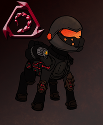 Size: 522x630 | Tagged: artist needed, safe, armor, avatar, black hand, black hand trooper, brotherhood of nod, command and conquer, crossover, flamethrower, helmet, solo, weapon