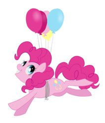 Size: 1024x1209 | Tagged: safe, artist:pixel-prism, pinkie pie, g4, balloon, female, solo, then watch her balloons lift her up to the sky