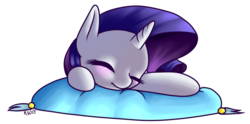 Size: 1024x509 | Tagged: safe, artist:winterxbreeze, rarity, g4, cute, female, pillow, sleeping, solo