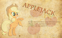 Size: 2560x1600 | Tagged: safe, artist:water-horse, applejack, earth pony, pony, g4, bipedal, cutie mark, quote, vector, wallpaper