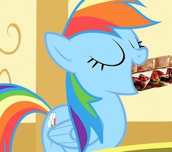 Size: 801x708 | Tagged: safe, edit, rainbow dash, g4, food, not porn, sandwich, sandwich censorship