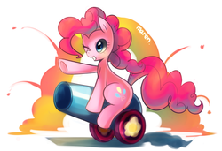 Size: 760x519 | Tagged: safe, artist:maren, pinkie pie, g4, female, party cannon, solo