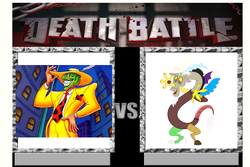 Size: 709x475 | Tagged: safe, artist:kiryu2012, discord, draconequus, g4, death battle, the mask