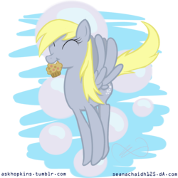 Size: 2048x2048 | Tagged: safe, artist:krucification, derpy hooves, pegasus, pony, g4, female, muffin, solo